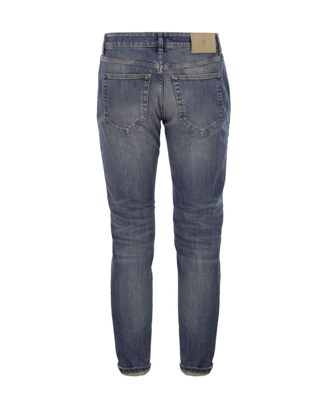 Pt Pantaloni Blue Logo Denim Pants for men