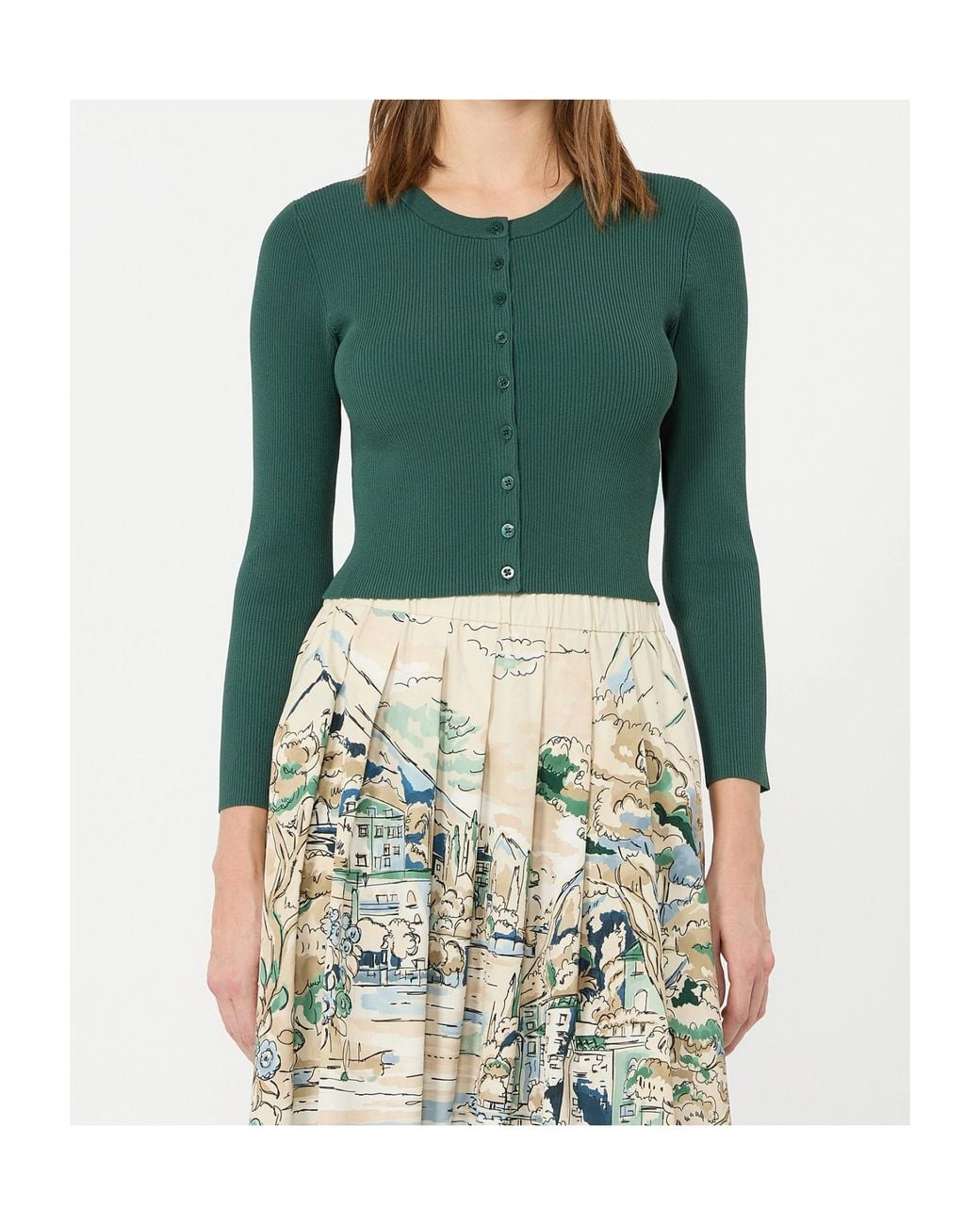 Weekend by Maxmara Green Wkdtennis Cropped Cardigan