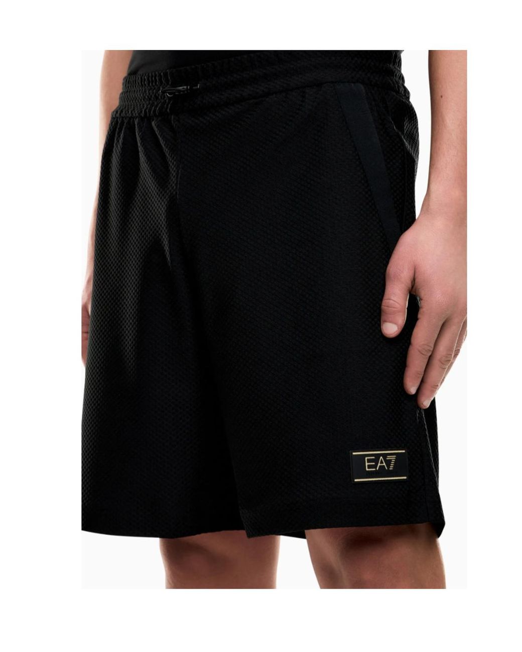 EA7 Black Logo Shorts for men