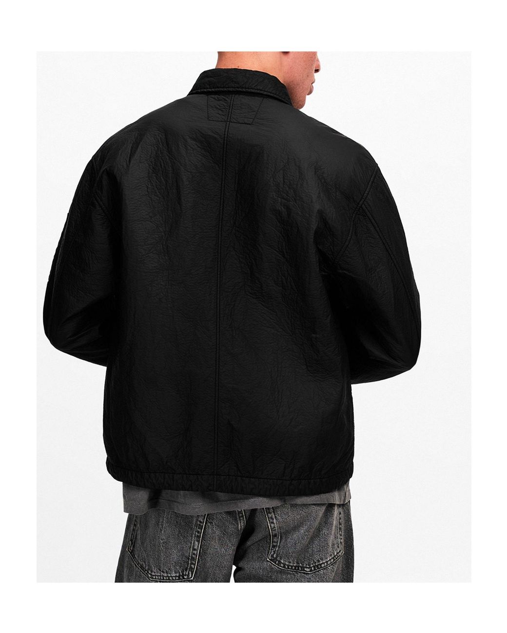 C P Company Black Feltro Bi Film Jacket for men