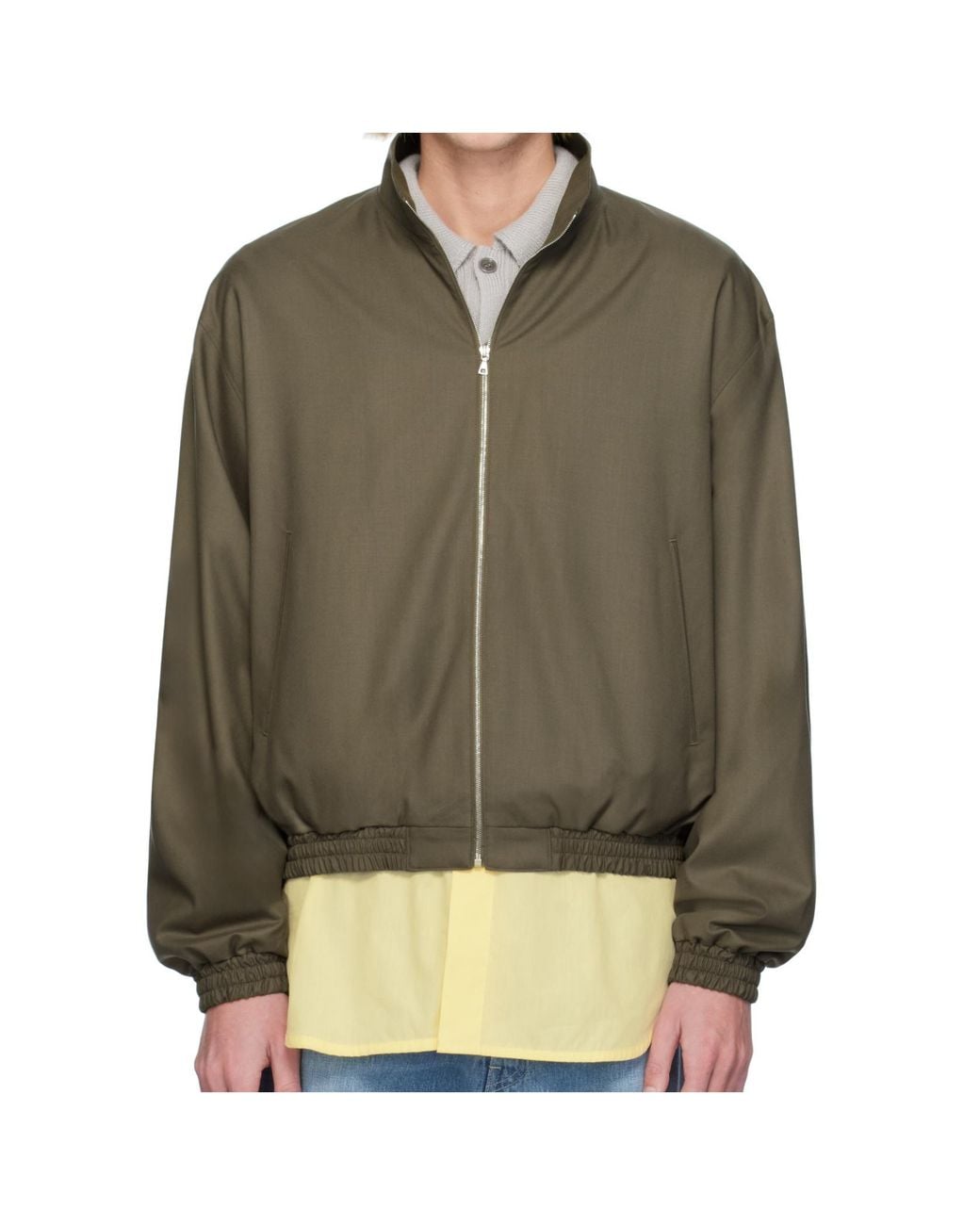 Auralee Green Wool Jacket for men