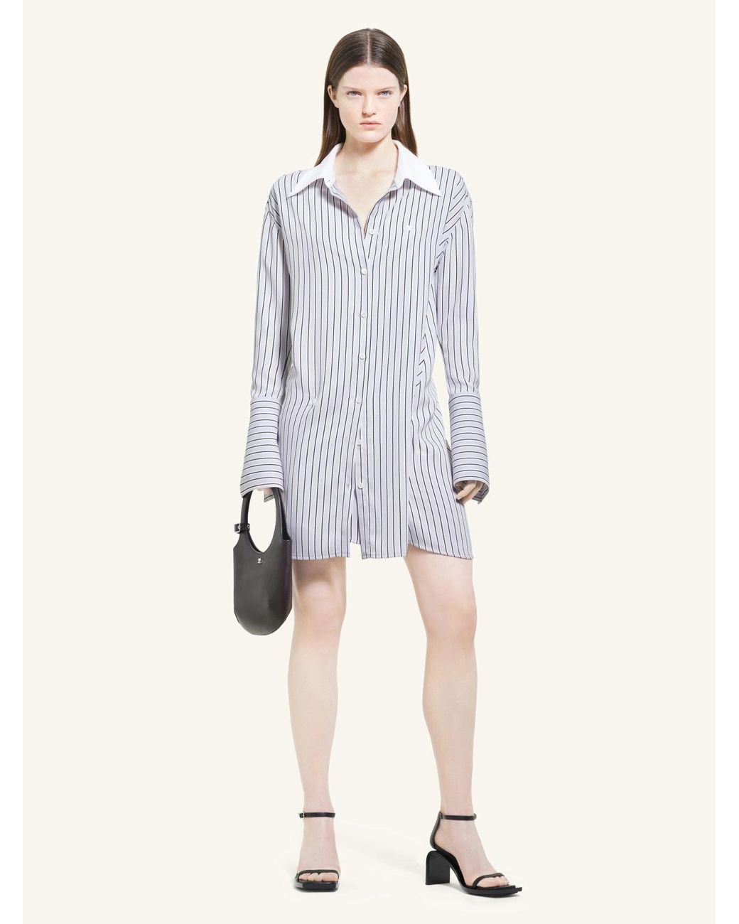 Courreges White Courrèges Twist Striped Shirt Dress
