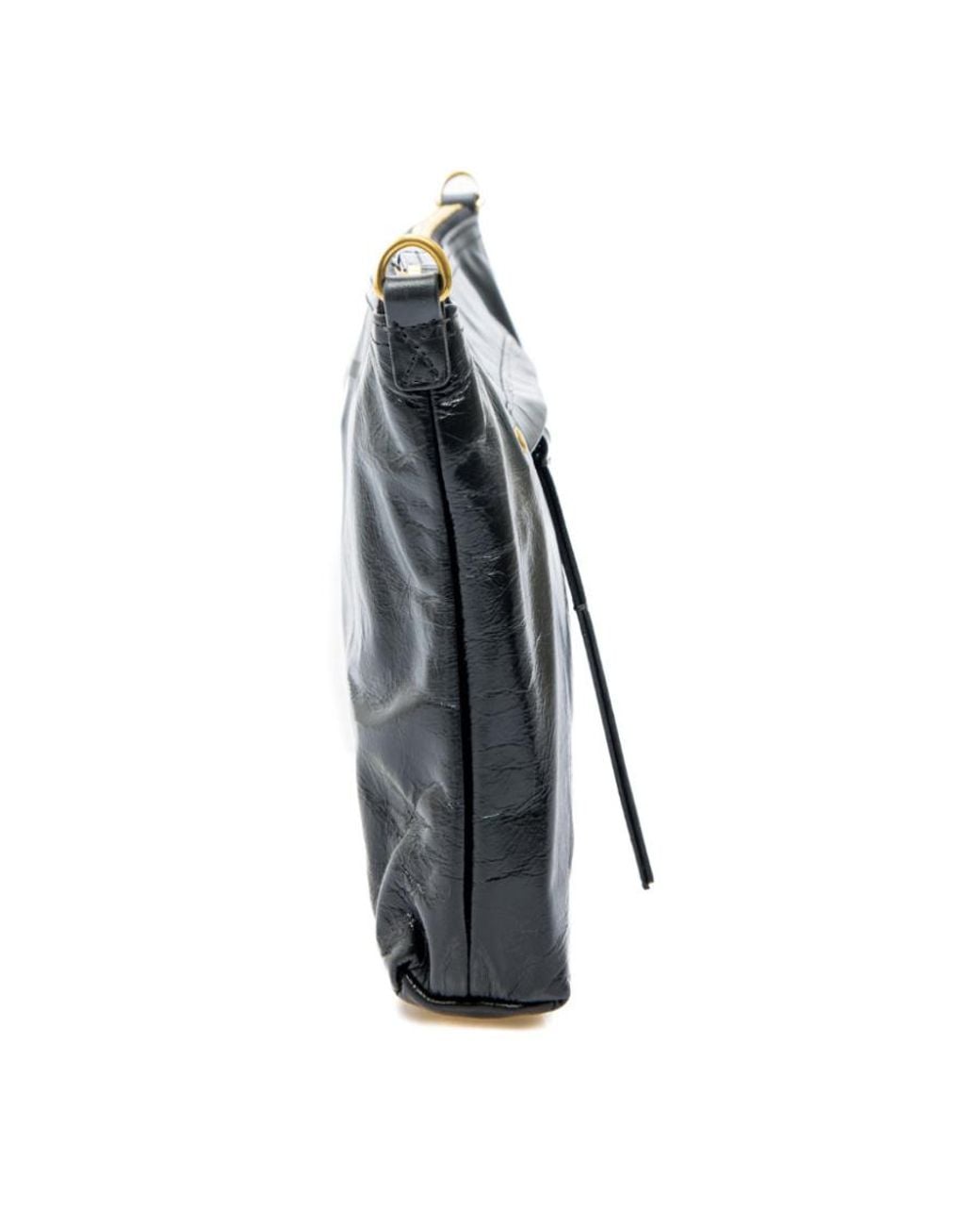 Isabel Marant Black Nessah Logo Stamp Zipped Shoulder Bag