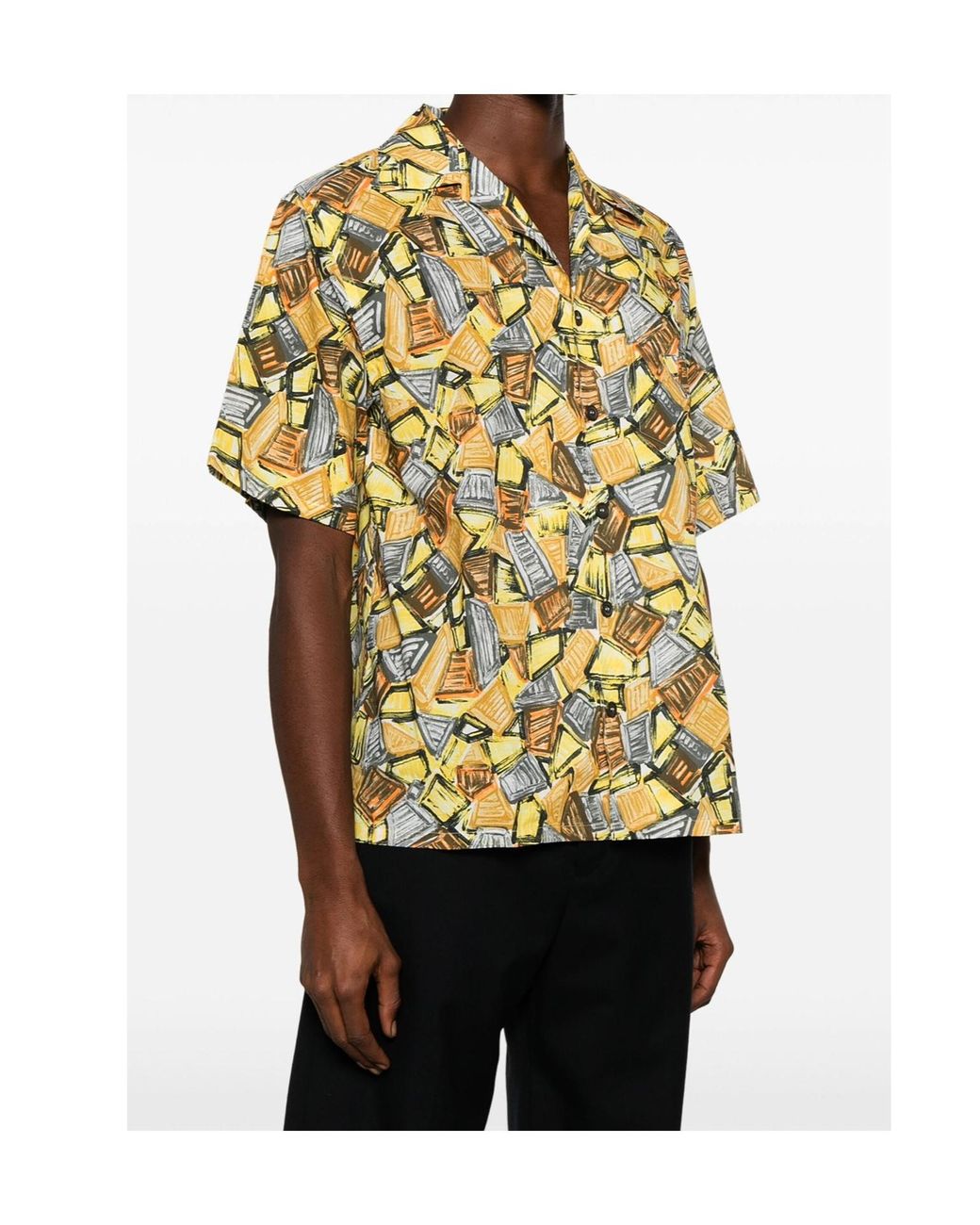 Prada Yellow 'Batista Triangl' Shirt for men