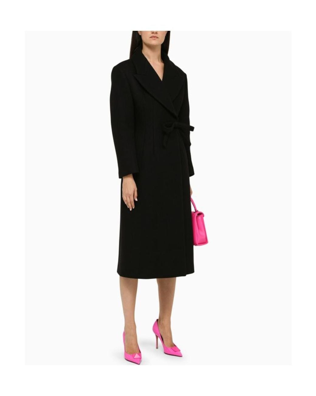 Valentino Black Bow-Embellished Trench Coat