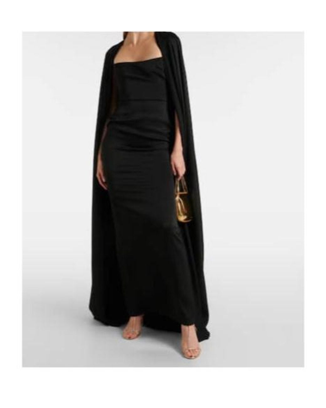 Alex Perry Black Caped Satin Gown