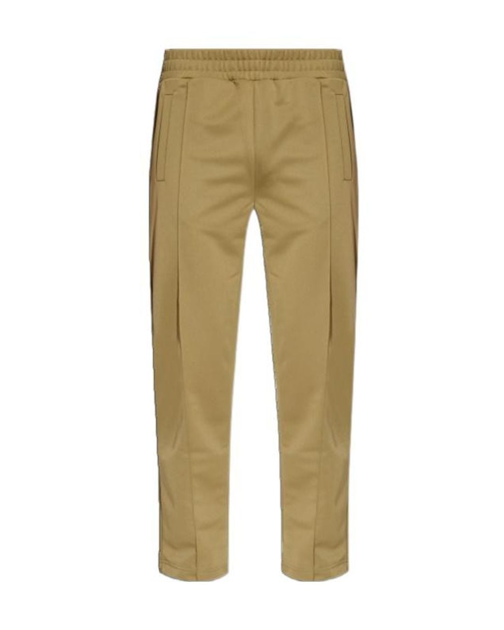 Palm Angels Natural Curved Logo Printed Sweatpants for men