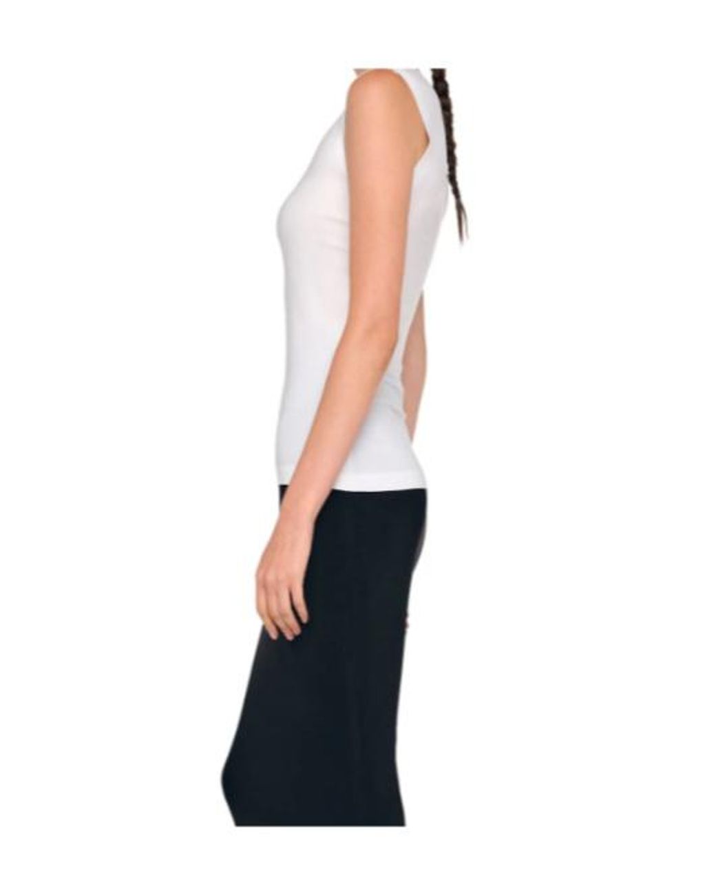 Norma Kamali White Sleeveless Round-Neck Top