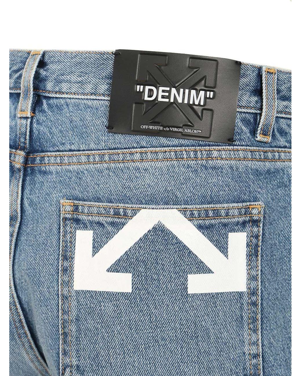 Off-White c/o Virgil Abloh Blue Half Arrow Denim Shorts for men