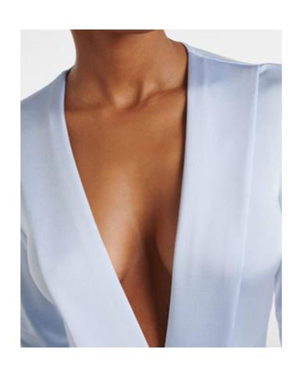 Victoria Beckham Blue Gathered Jersey Gown