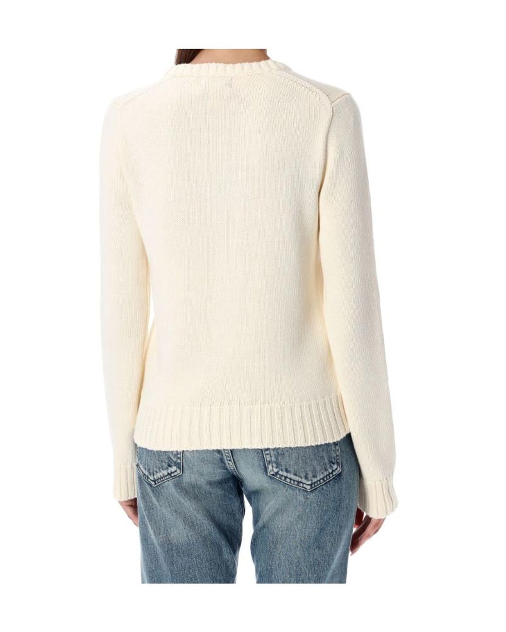 Polo Ralph Lauren White Flag Intarsia Crewneck Jumper