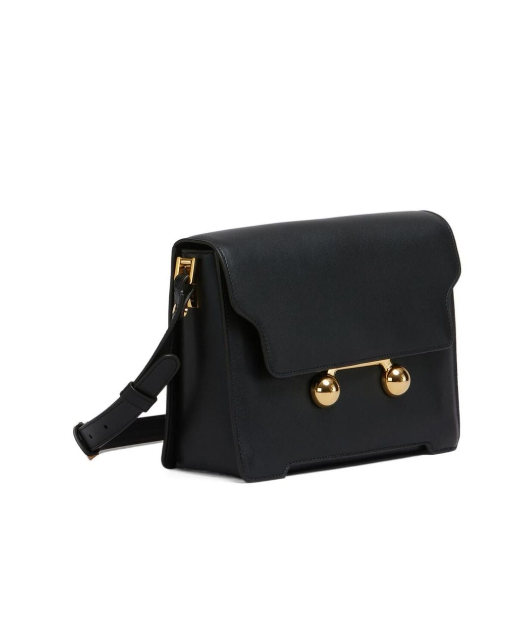 Marni Black Trunkaroo Foldover Top Medium Shoulder Bag