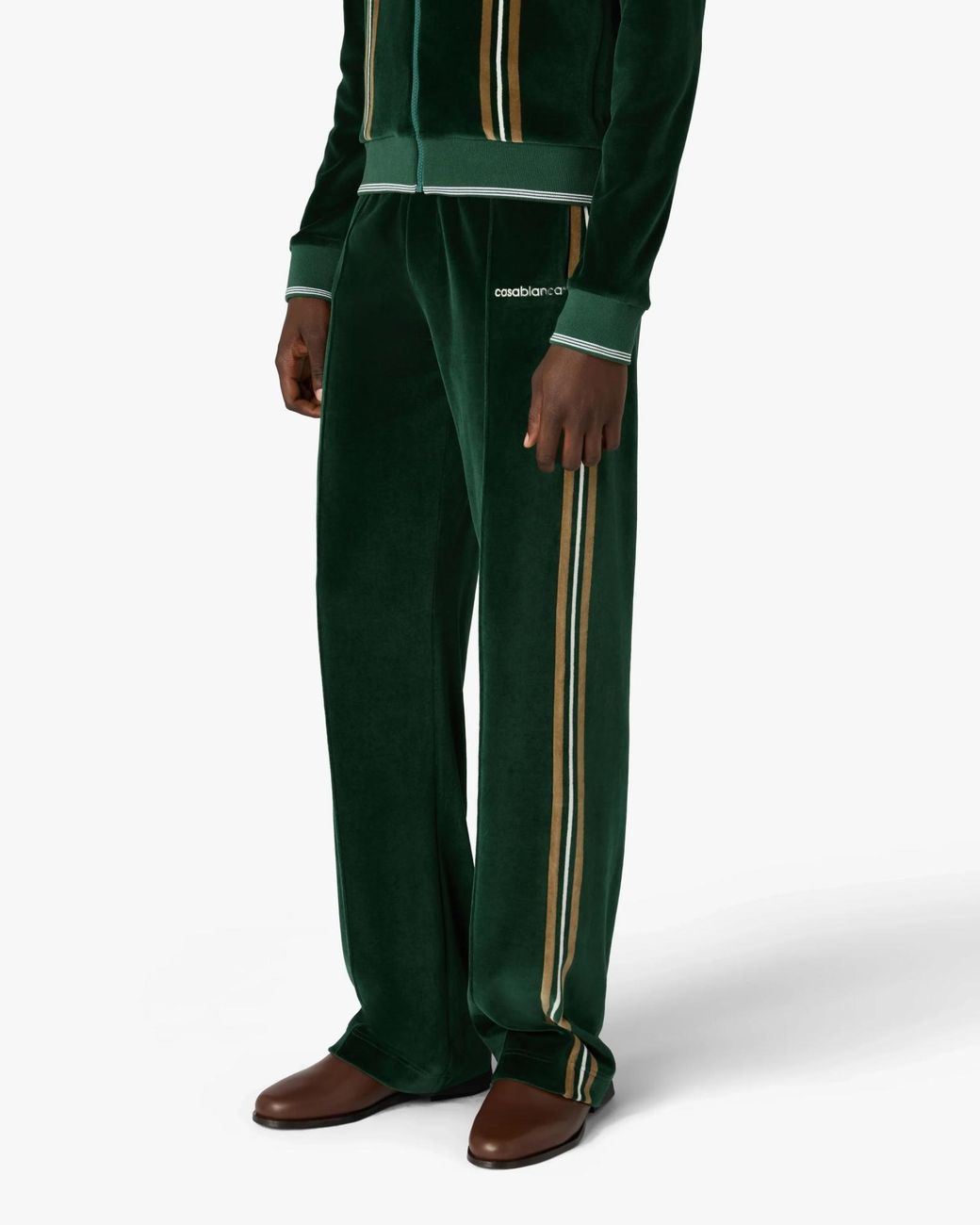 Casablanca Green Velour Track Pants for men