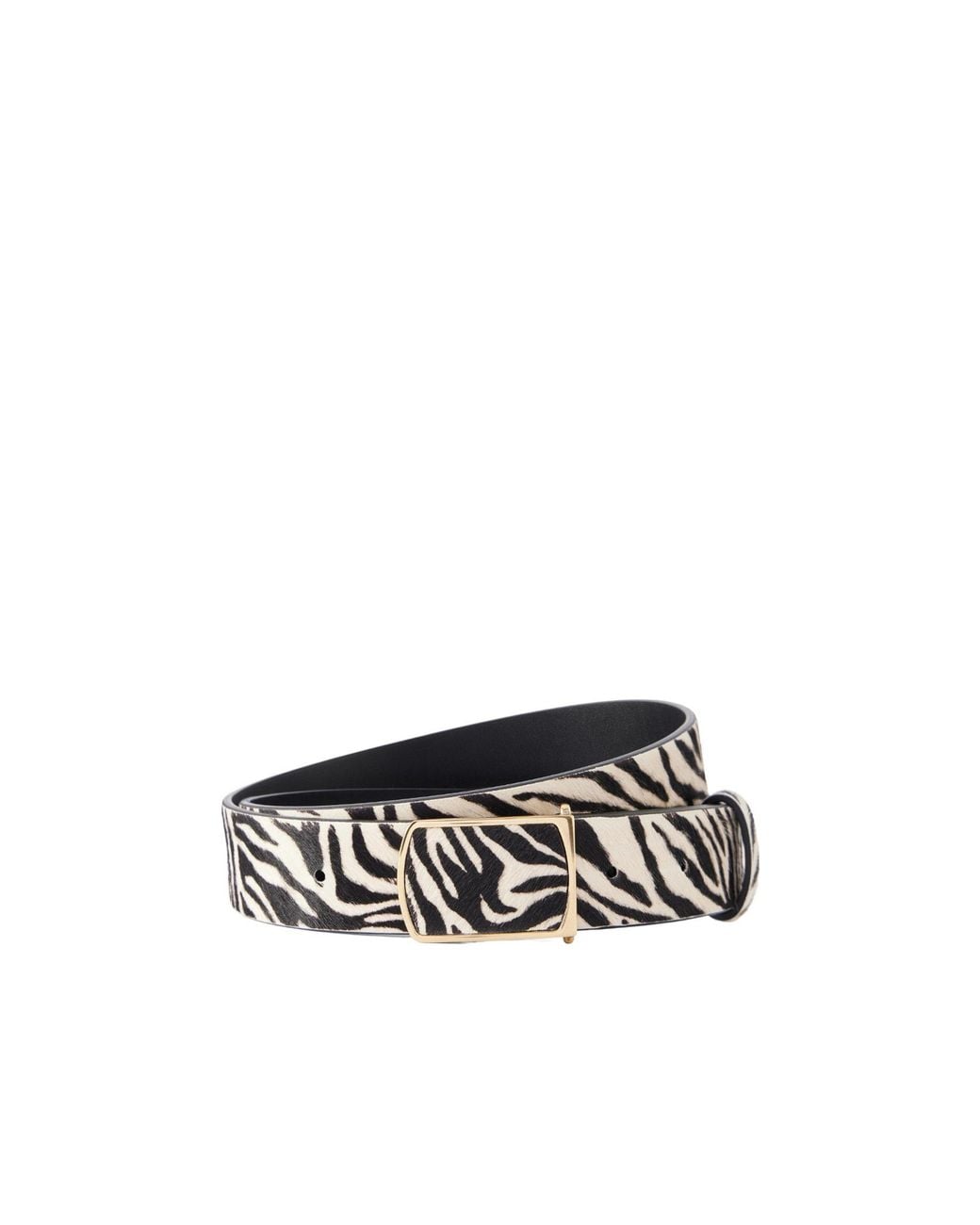 Isabel Marant White Zebra-Print Calf Hair Belt
