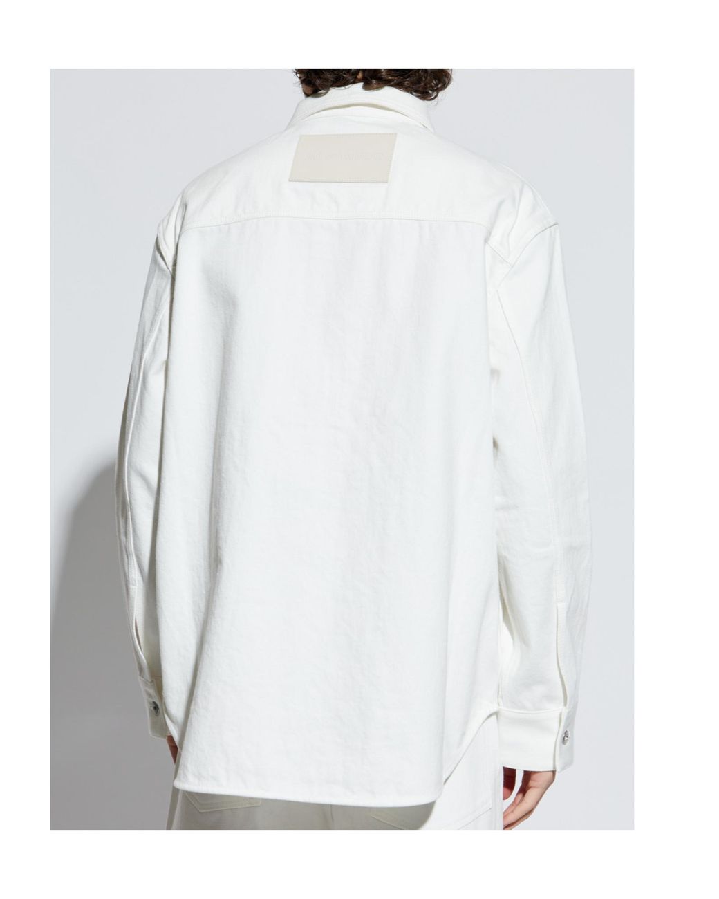 Jil Sander White Long-Sleeved Denim Shirt for men