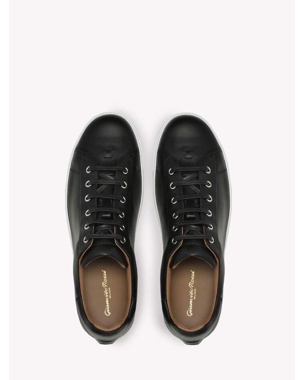 Gianvito Rossi Black Round Toe Low-Top Casual Shoes for men