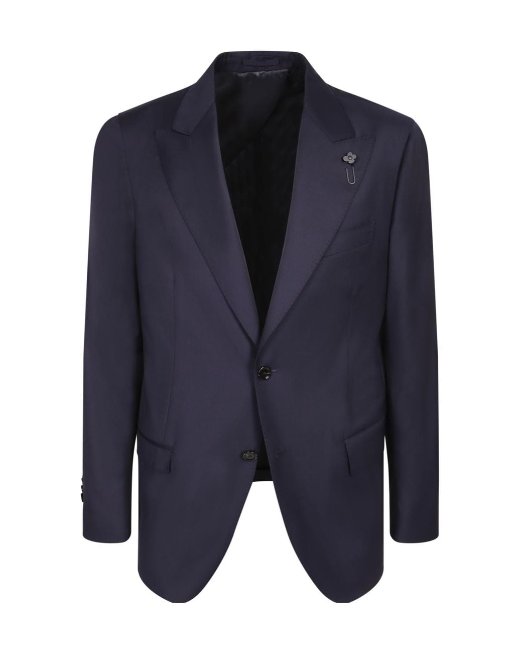 Lardini Blue Micro-Textured Peaked-Lapel Suit for men