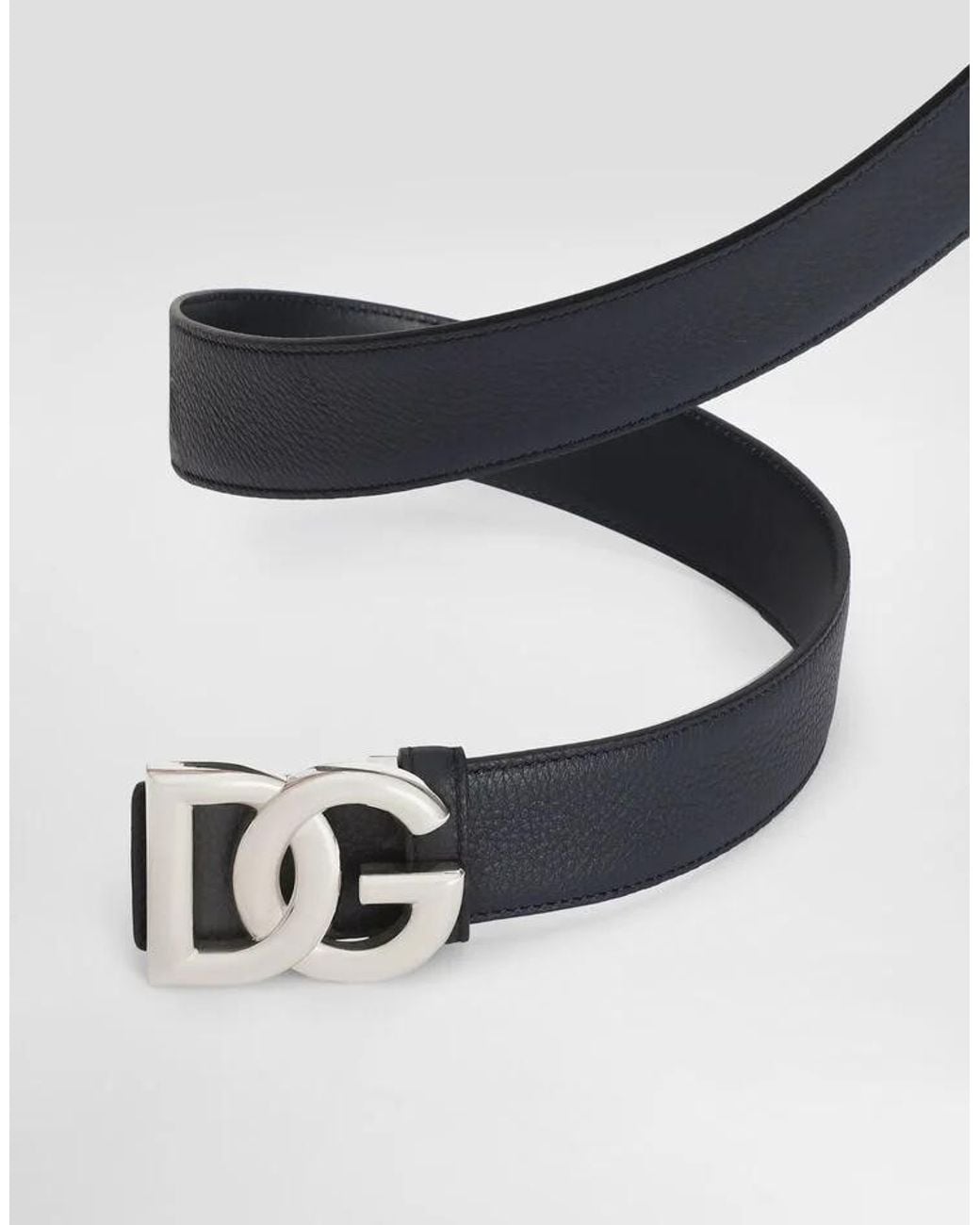Dolce & Gabbana White Dg Logo Buckle Belt for men