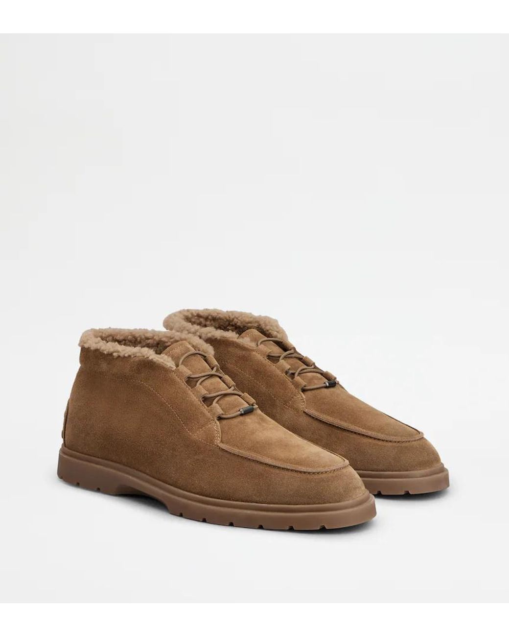 Tod's Brown Round-Toe Lace-Up Boots for men