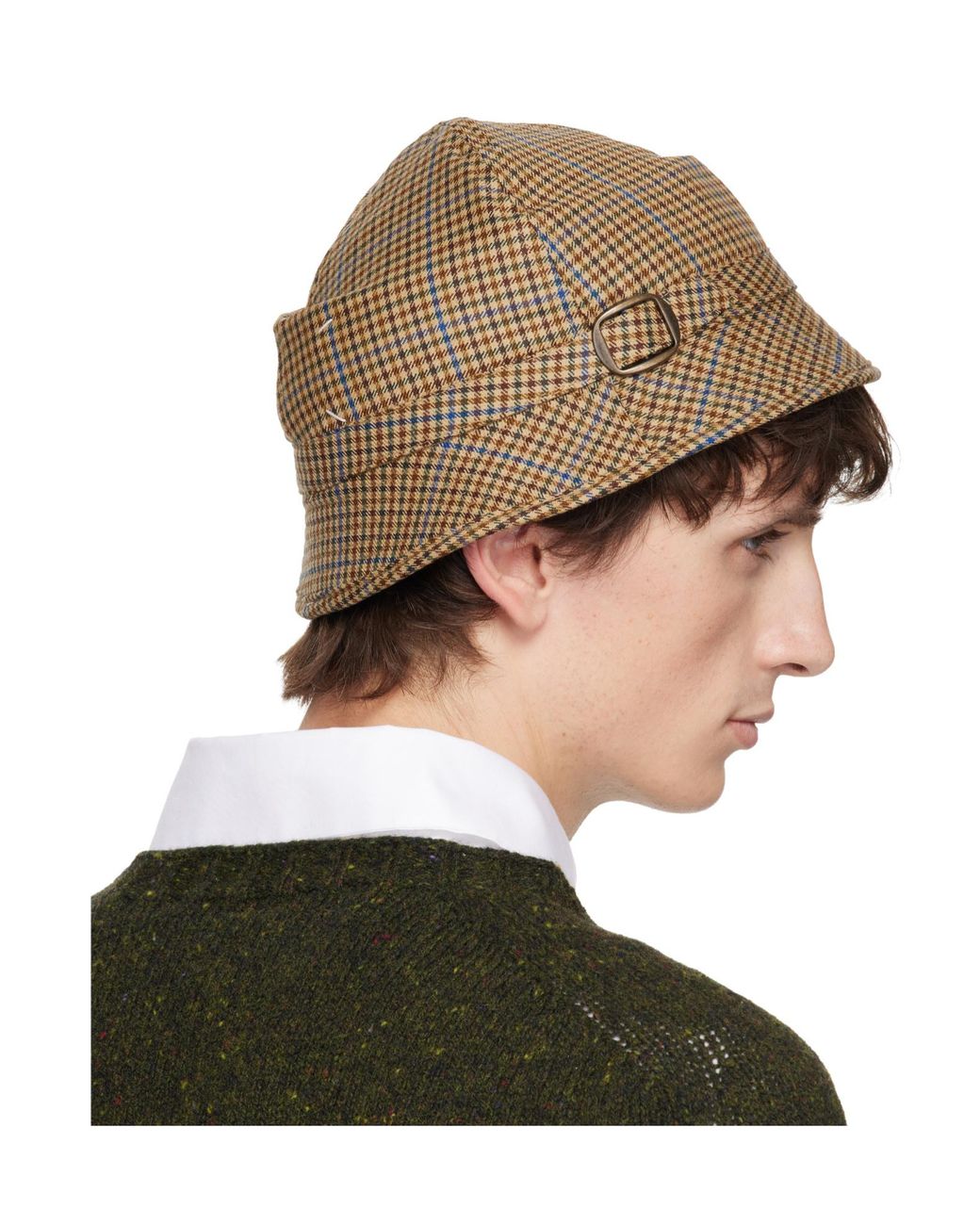 Maison Margiela Brown Buckle-Detail Hat for men