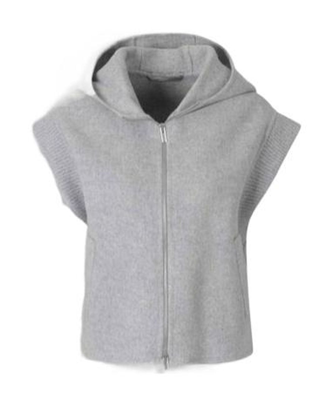Peserico Gray Hooded Knit Vest