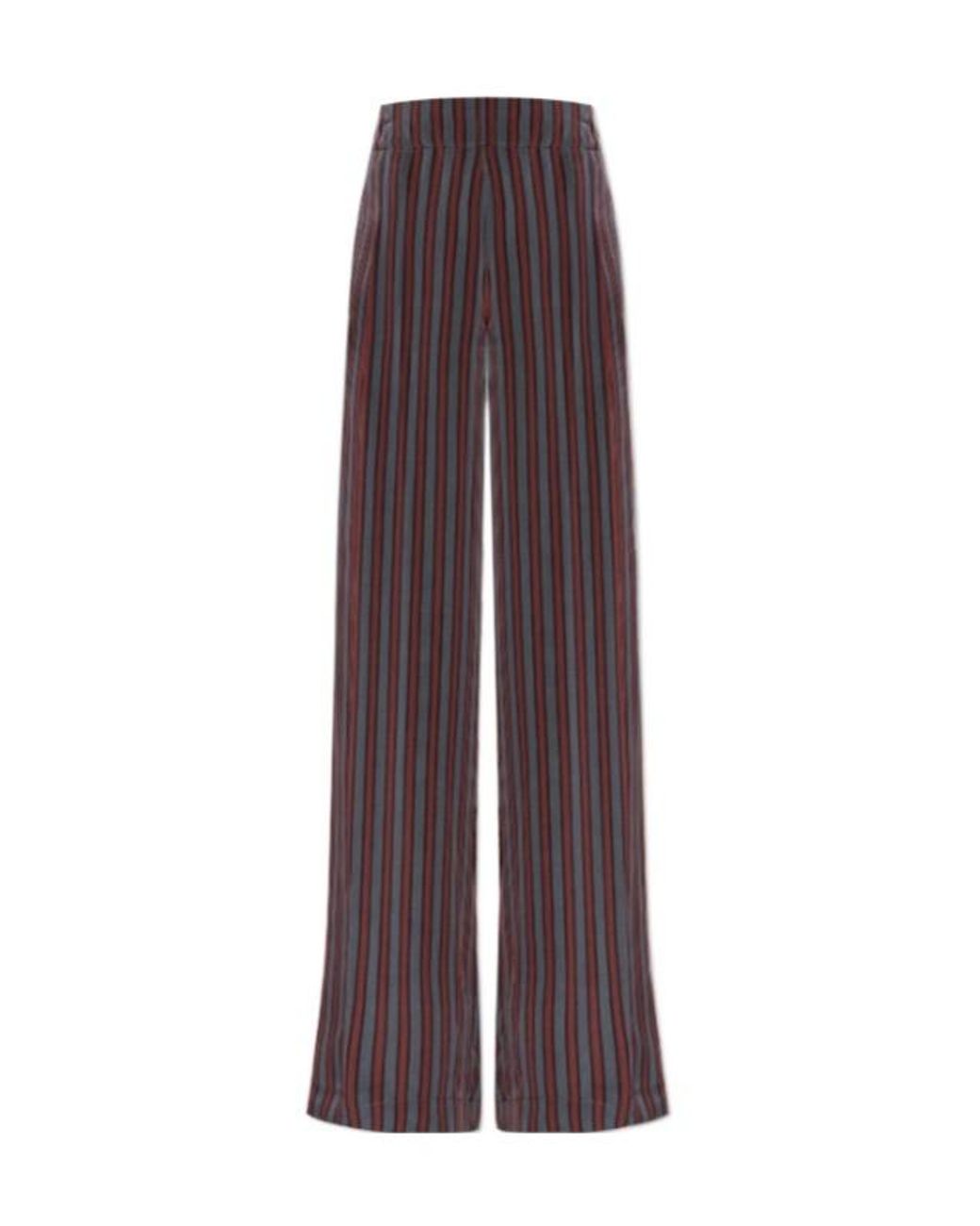 Dries Van Noten Purple Striped Casual Pants