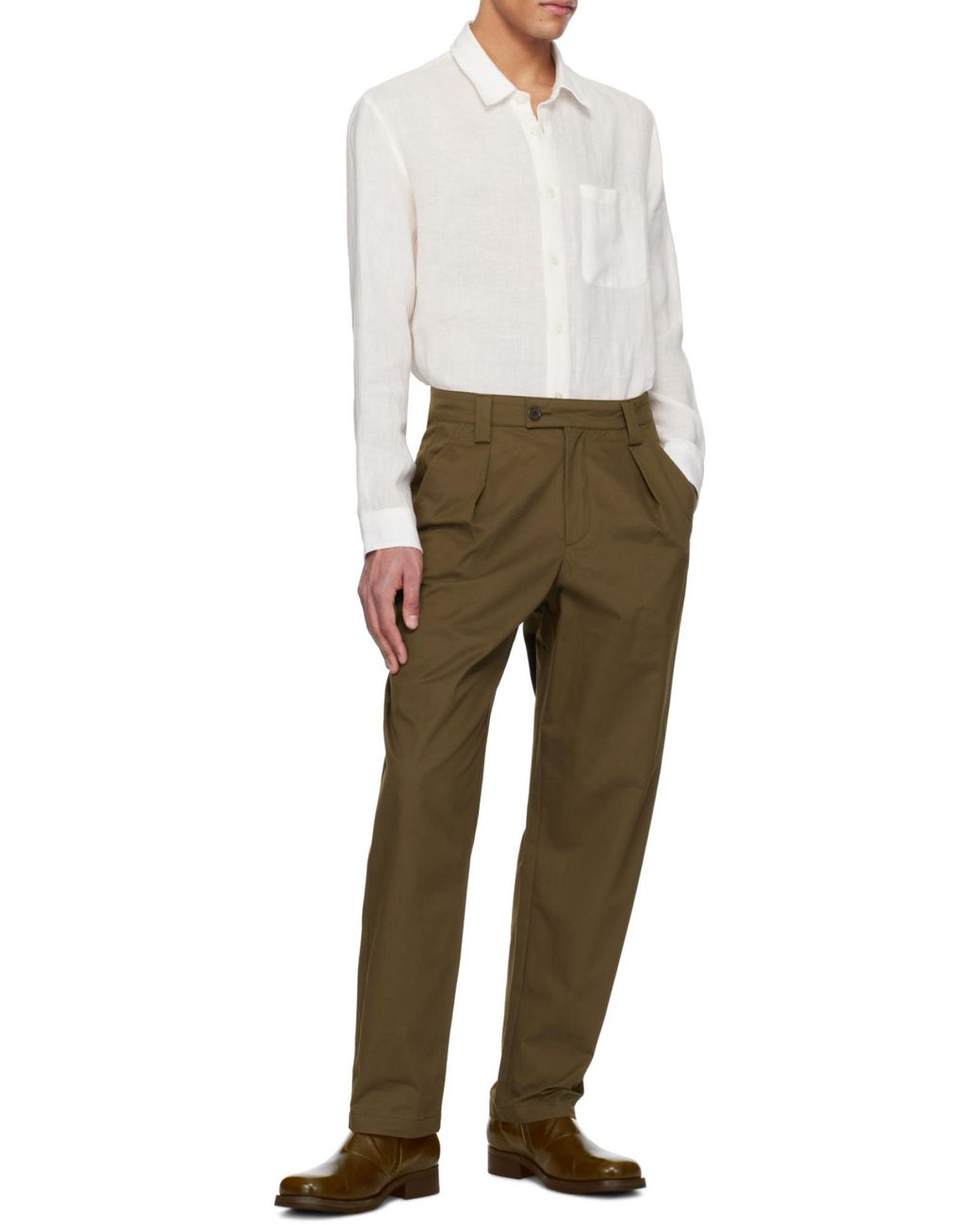 A.P.C. White Buttoned Long-Sleeved Shirt for men