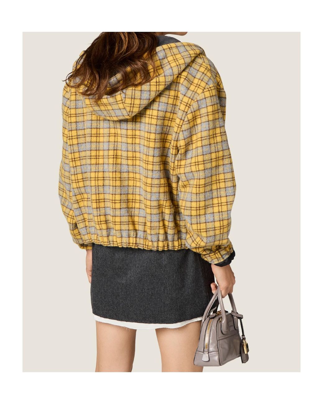 Miu Miu Metallic Plaid Blouson Jacket