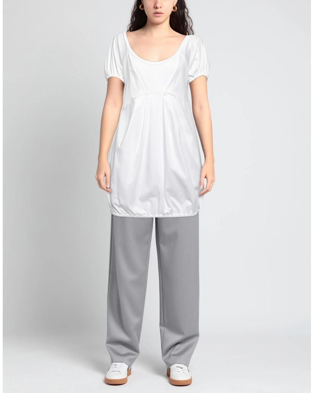 Sportmax White Solid Color Short Sleeve T-Shirt