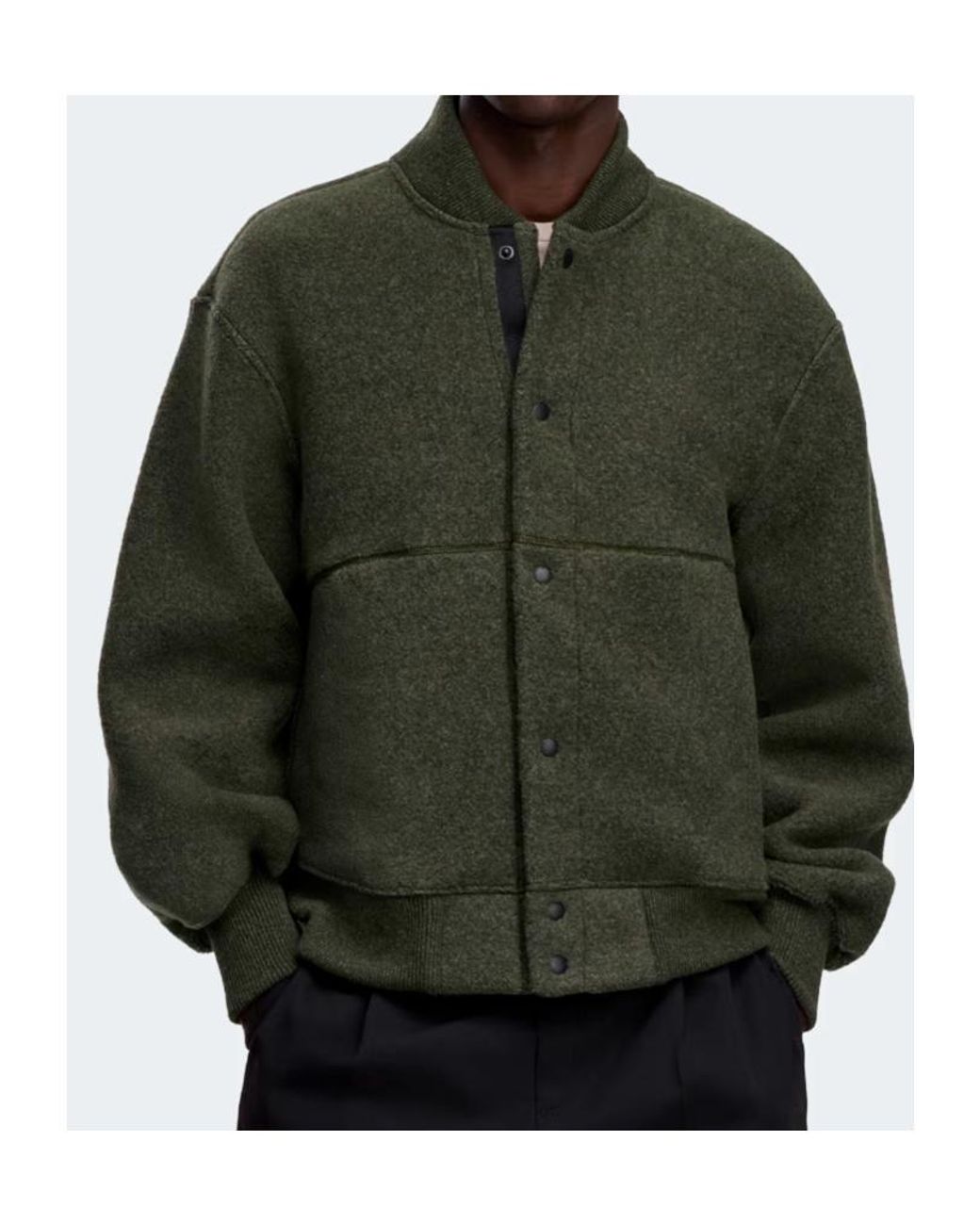 Canada Goose Green Hudson Fleece Bomber Label for men