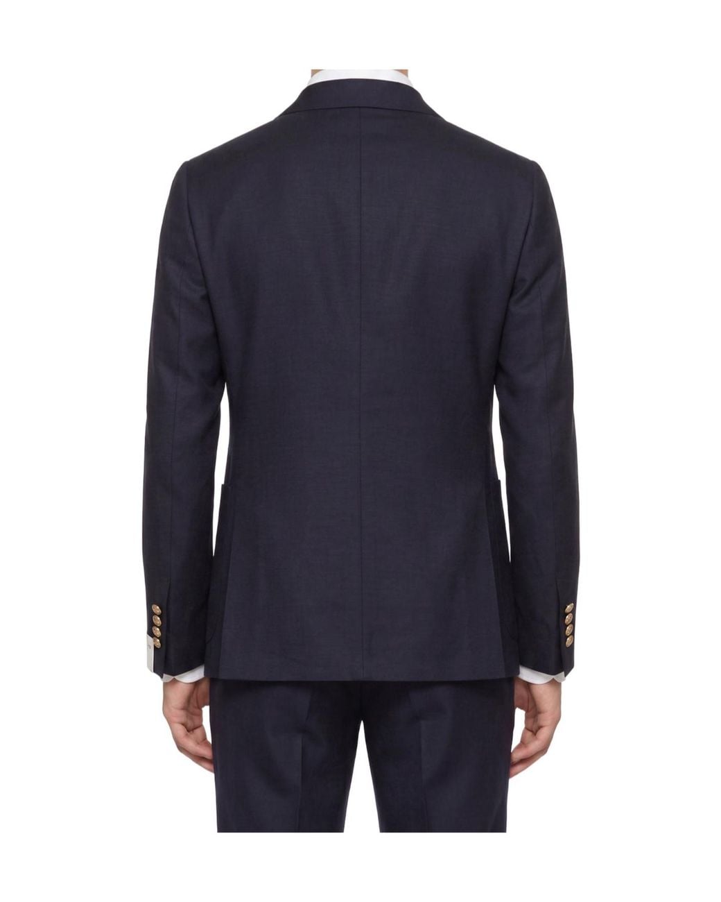 Eleventy Blue Double-Breasted Peak-Lapel Jacket for men