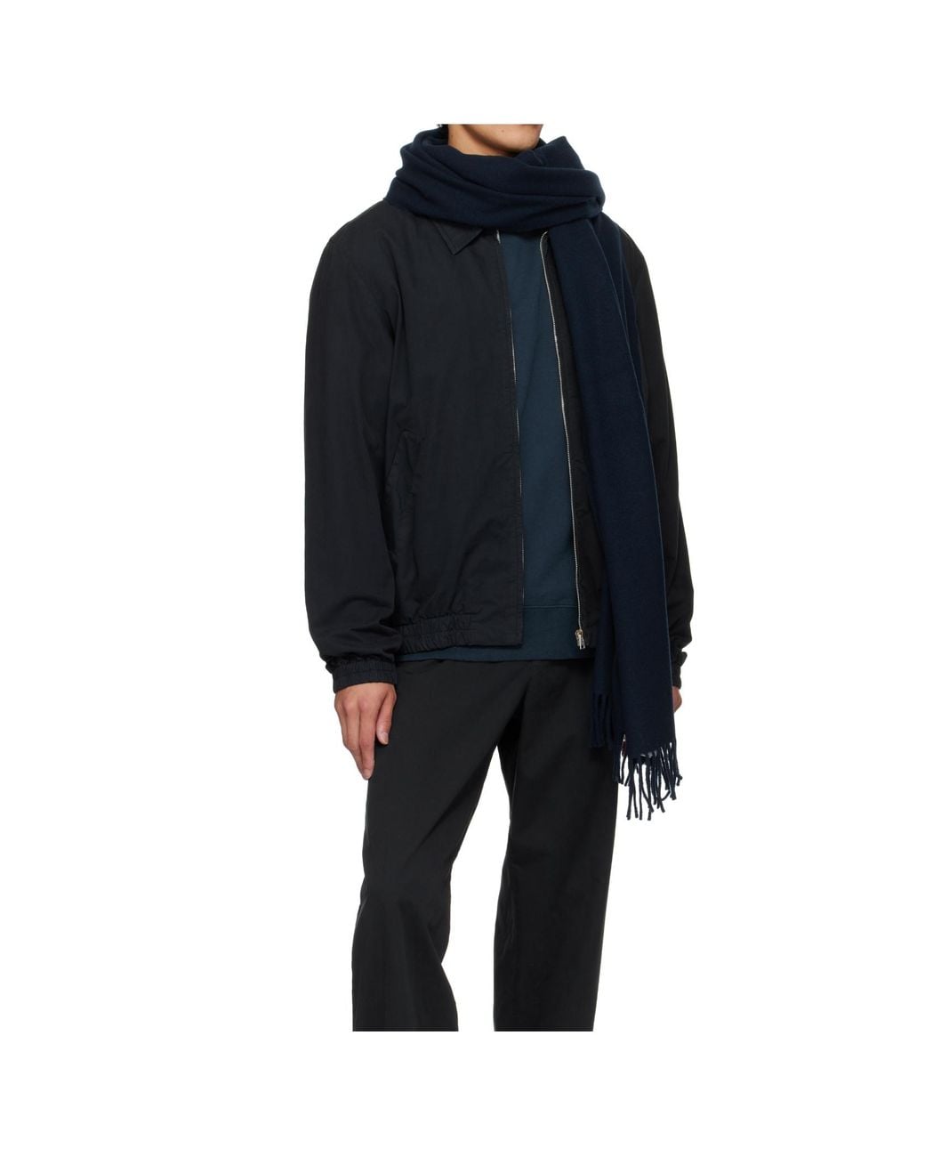 Maison Kitsuné Blue Maison Kitsuné Fox Head Scarf for men