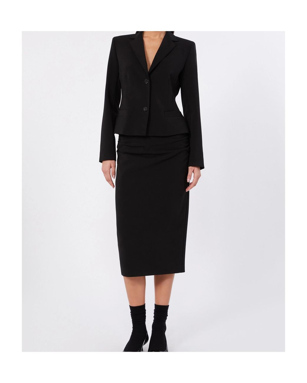 Max Mara Black S Fitted Single-Breasted Blazer