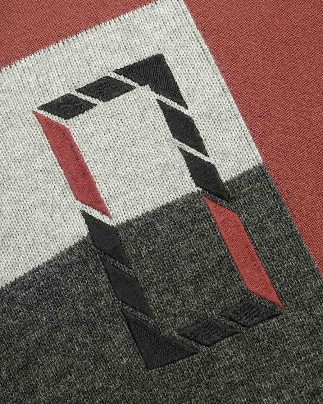 Armani Collezioni Red Crew Neck Knitted Sweater for men