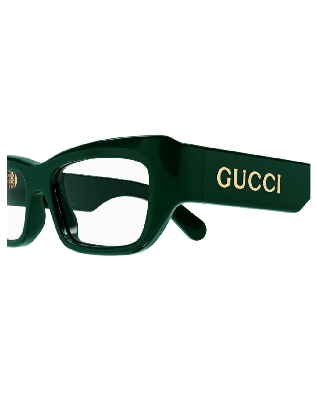 Gucci Green Eyewear Cat-Eye Frame Glasses for men