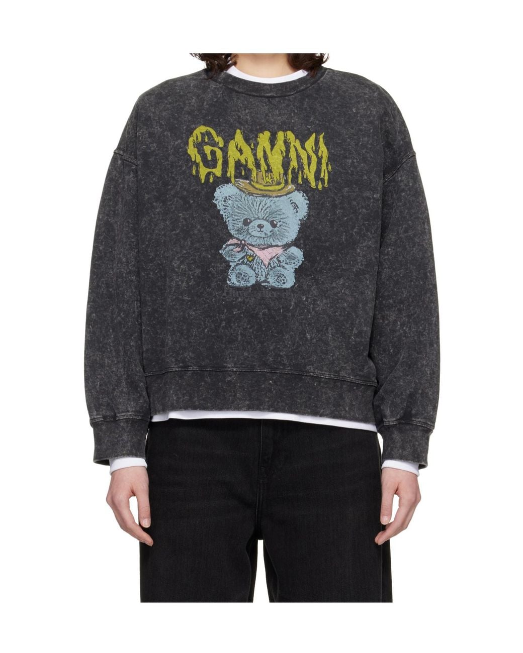 Ganni Gray Vintage Wash Sweatshirt