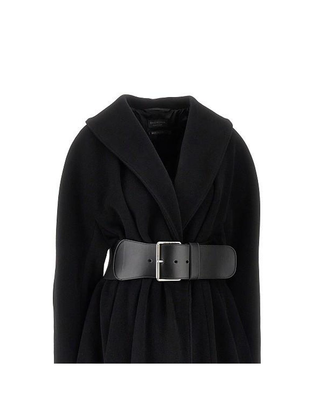 Balenciaga Black Belted Wrap Coat