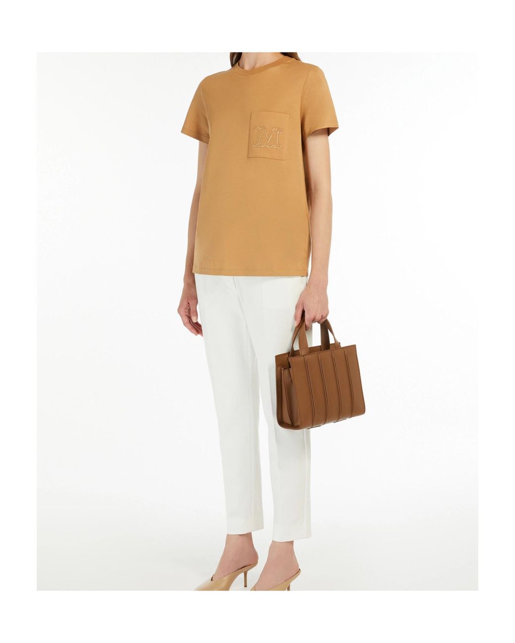 Max Mara Natural Logo Pocket Crewneck T-Shirt