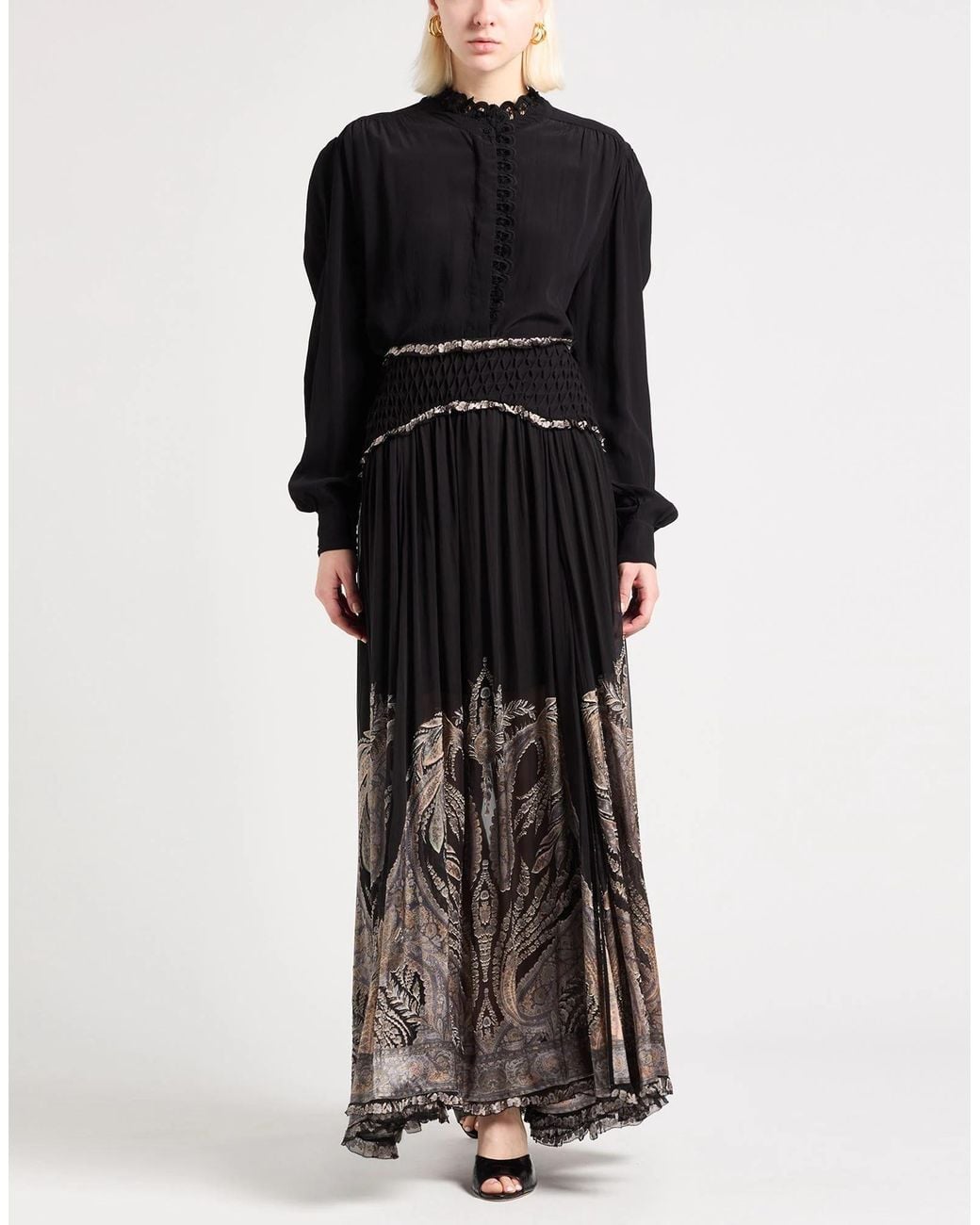 Isabel Marant Black Solid-Color Long-Sleeved Chiffon Shirt