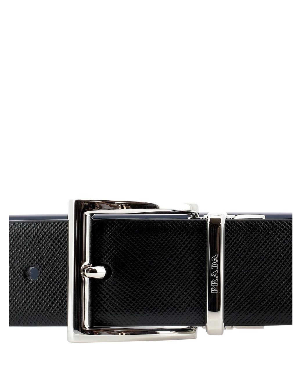 Prada White Logo-Detailed Reversible Buckle Belt for men