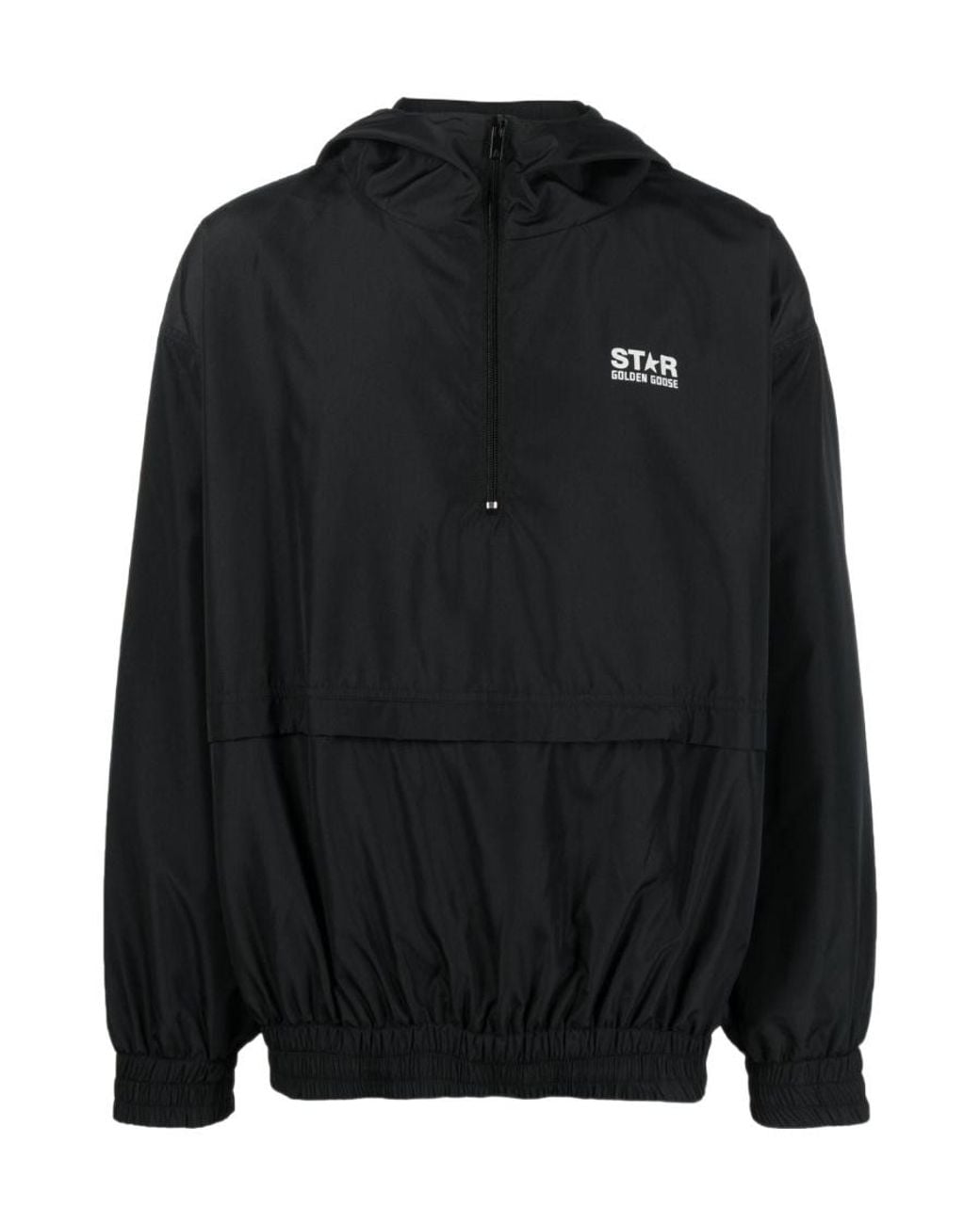 Golden Goose Deluxe Brand Black Half-Zip Hooded Sweatshirt for men