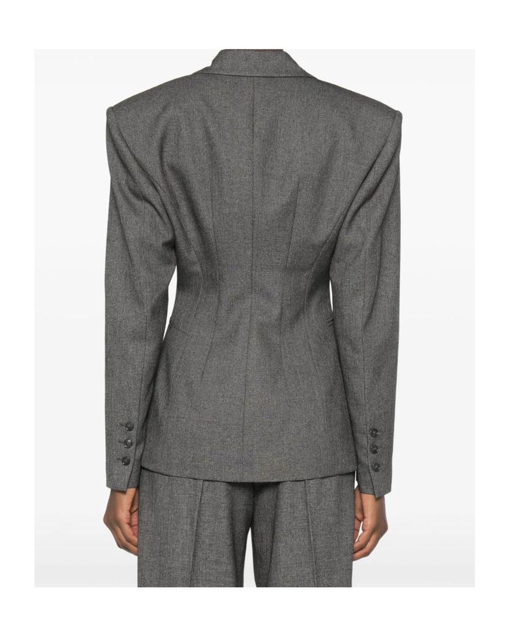 ANDAMANE Gray Single-Button Suit Jacket