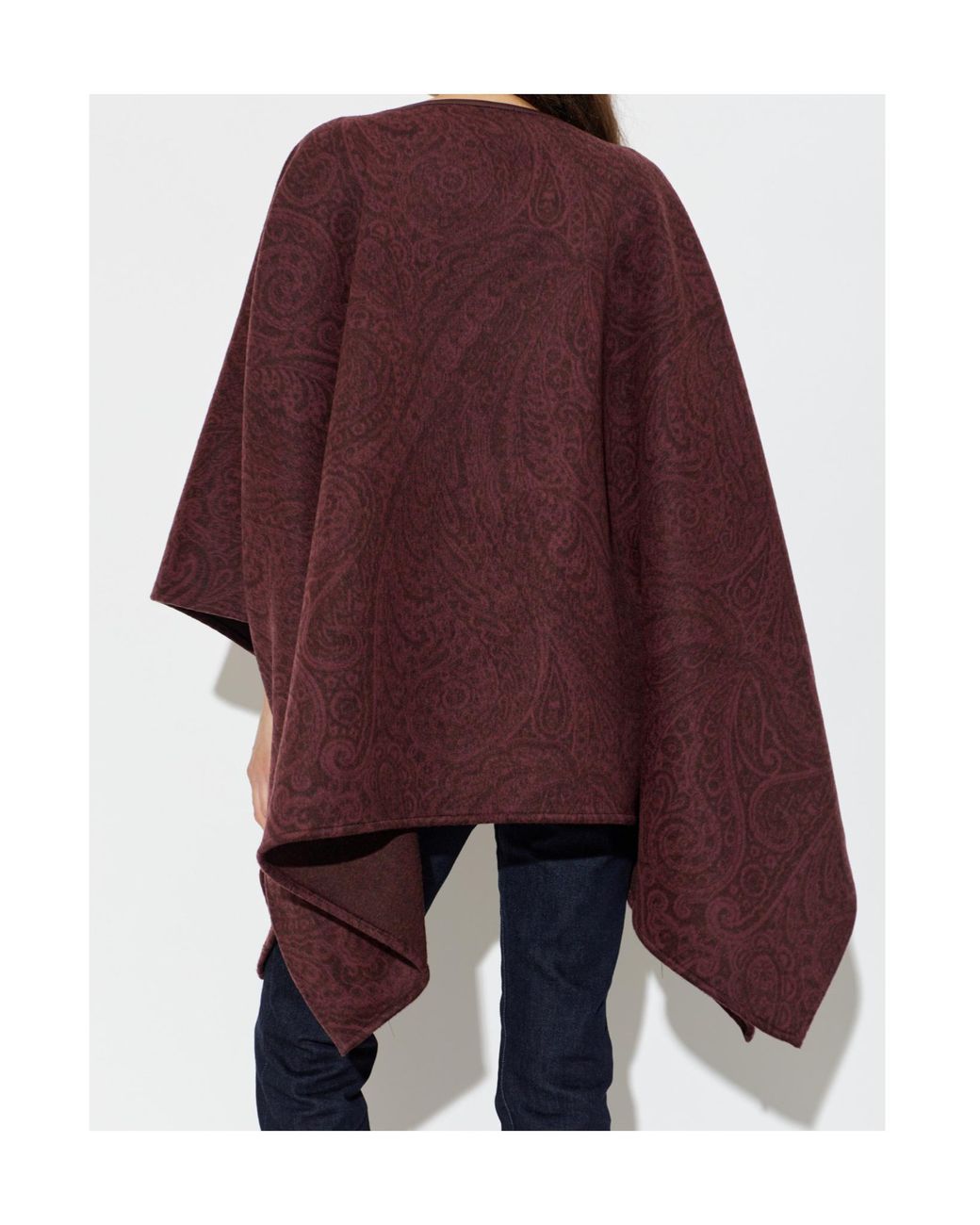Etro Red Paisley Tie-Neck Cape