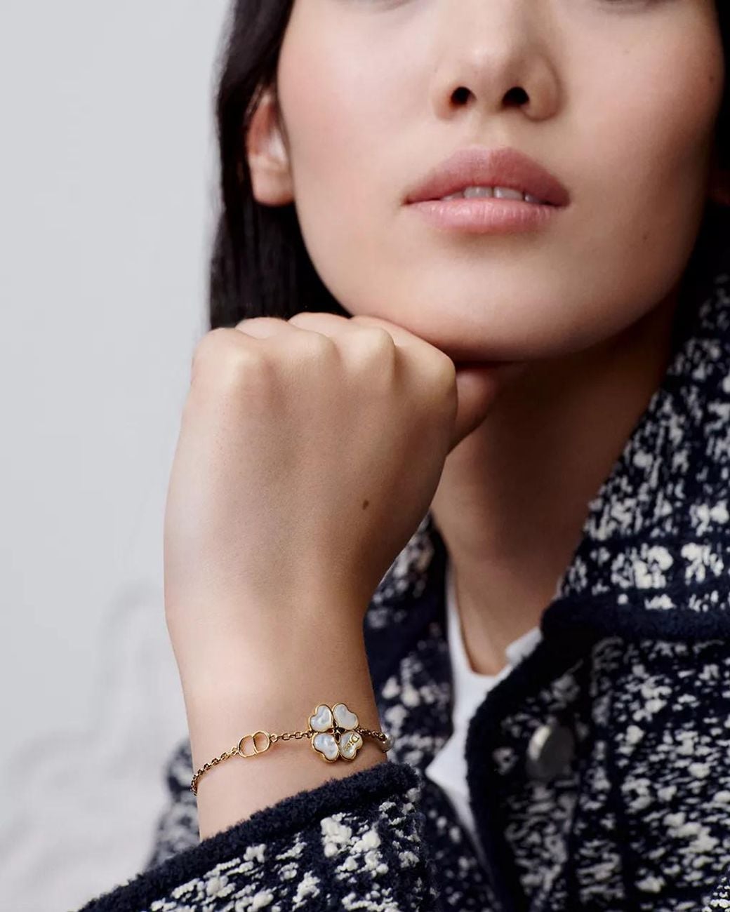Dior Metallic Sparkling Clover Bracelet