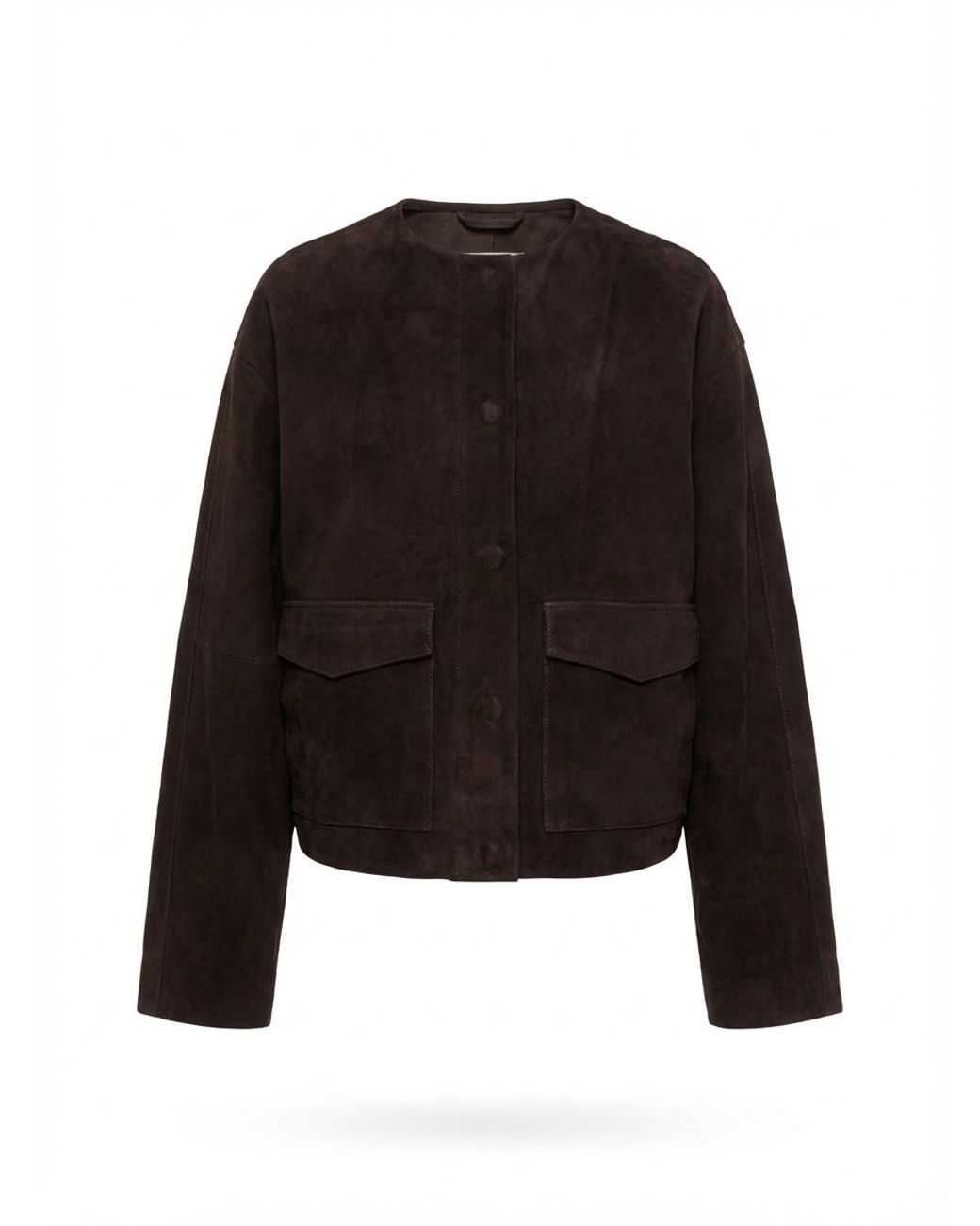 St. Agni Black Suede Utility Cocoon Bomber Jacket