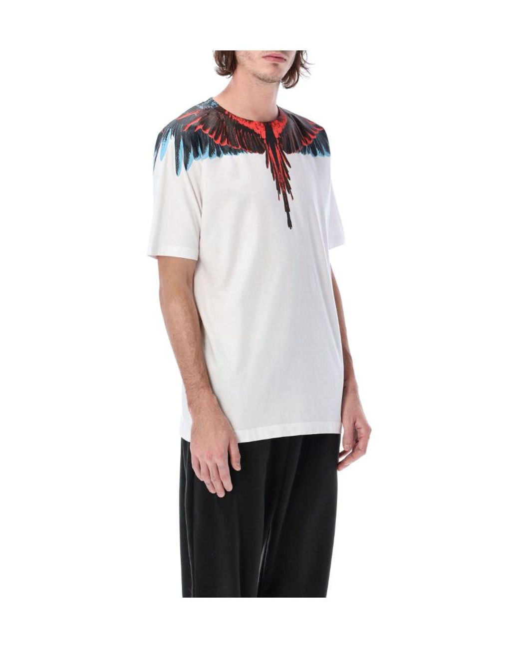 Marcelo Burlon White County Of Milan Icon Wings Printed Crewneck T-Shirt for men