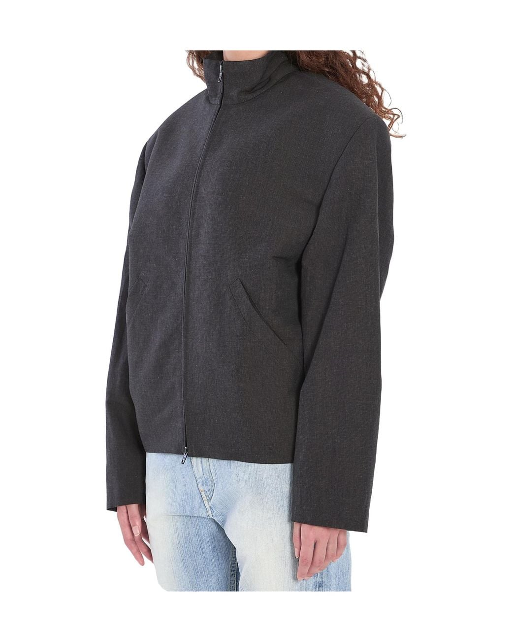 Balenciaga Black High-Neck Zipped Jacket