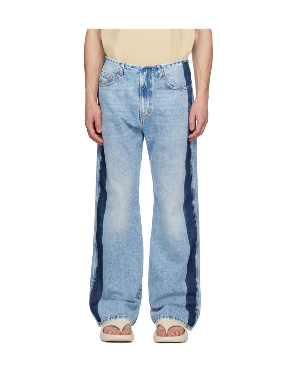 DIESEL Blue D-Ero-S Mid-Rise Straight-Leg Jeans for men