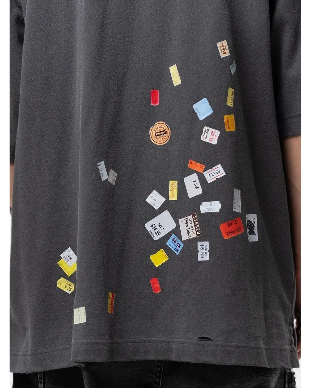 Maison Mihara Yasuhiro Black Price Tag-Sticker Printed T-Shirt for men