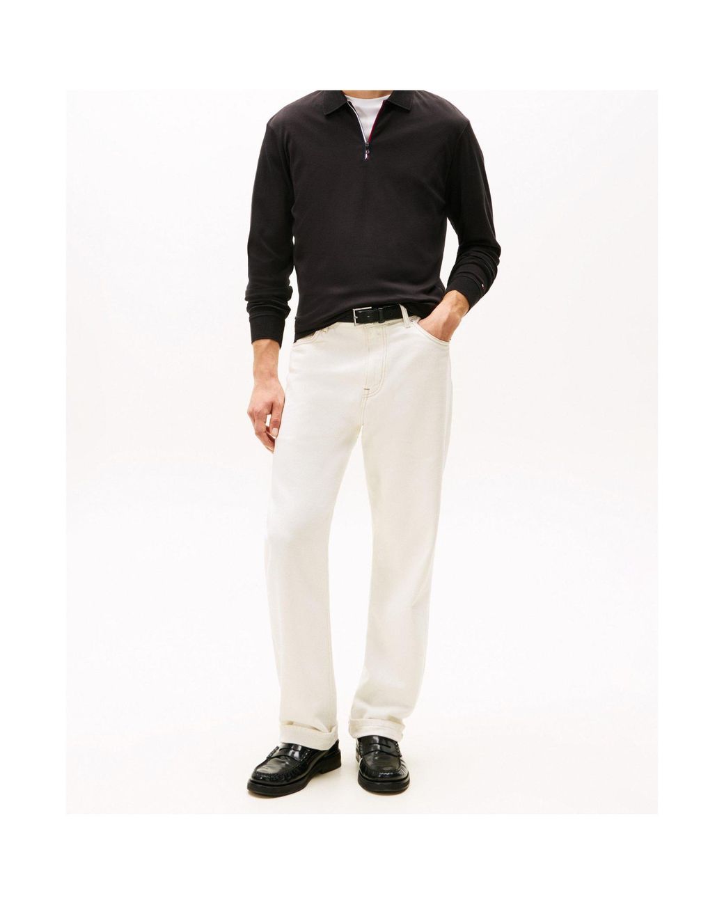 Tommy Hilfiger Black Long Sleeve Polo Shirt for men